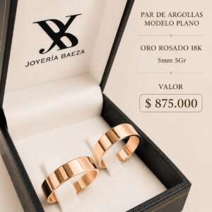 Par de argollas Modelo Plano