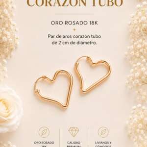 Aros corazón tubo