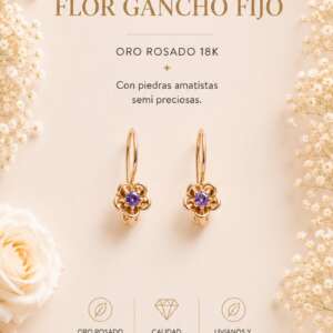 Aros flor gancho fijo