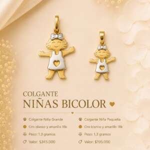 Colgantes niñas bicolor