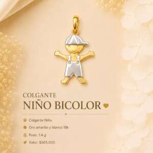 Colgante niño bicolor