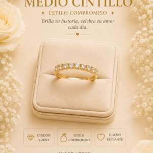 Anillo medio cintillo