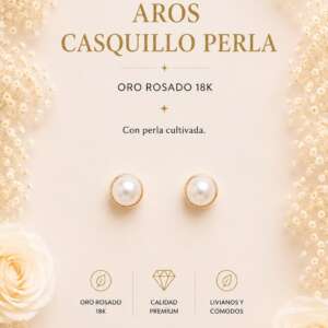 Aros casquillo perla