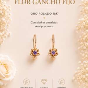Aros flor gancho fijo