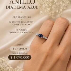 Anillo diadema azul