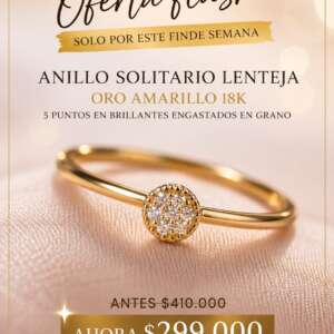 Anillo solitario lenteja