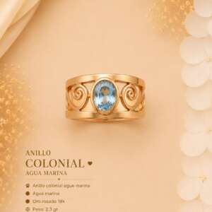 Anillo Colonial Agua Marina