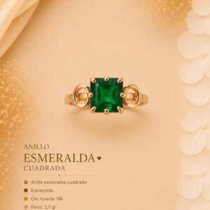 Anillo Esmeralda Cuadrada